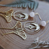 Boucles d'oreille witchcraft papillons et quartz rose-BIJOUX-THE FASHION PARADOX