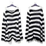 Pull long rayé grunge troué Freddy Krueger les griffes de la nuit-Top-THE FASHION PARADOX