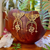 Boucles d'oreille serpent lune et papillon witchcraft-BIJOUX-THE FASHION PARADOX