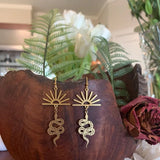 Boucles d'oreille witchcraft serpent et soleil dorés-BIJOUX-THE FASHION PARADOX
