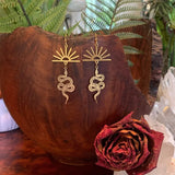 Boucles d'oreille witchcraft serpent et soleil dorés-BIJOUX-THE FASHION PARADOX