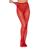 Collant en résilles noires motif flammes grunge rock-Leggings et collants-THE FASHION PARADOX