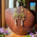 Boucles d'oreille witchcraft champignon et cristal quartz blanc-BIJOUX-THE FASHION PARADOX