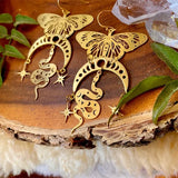 Boucles d'oreille serpent lune et papillon witchcraft-BIJOUX-THE FASHION PARADOX
