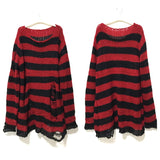 Pull long rayé grunge troué Freddy Krueger les griffes de la nuit-Top-THE FASHION PARADOX