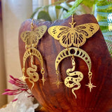 Boucles d'oreille serpent lune et papillon witchcraft-BIJOUX-THE FASHION PARADOX