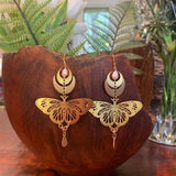 Boucles d'oreille papillon de nuit quartier de lune quartz-BIJOUX-THE FASHION PARADOX