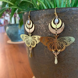 Boucles d'oreille papillon de nuit quartier de lune quartz-BIJOUX-THE FASHION PARADOX