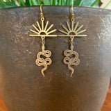 Boucles d'oreille witchcraft serpent et soleil dorés-BIJOUX-THE FASHION PARADOX