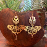 Boucles d'oreille papillon de nuit quartier de lune quartz-BIJOUX-THE FASHION PARADOX