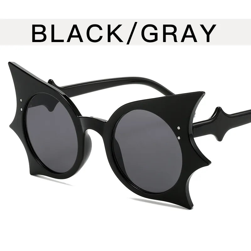 Black vintage glam goth witch bat sunglasses
