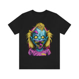 T-shirt noir look rock unisexe imprimé clown zombie-T-Shirts-THE FASHION PARADOX