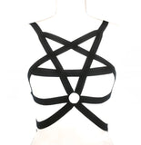 Harnais double élastique noir pentagramme - Ceinture et harnais - THE FASHION PARADOX