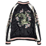 Veste bomber réversible rose et noir broderies japonaises - Vestes et manteaux - THE FASHION PARADOX