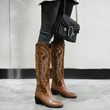 Bottes santiags hautes noires ou camel style cow boy-Chaussures-THE FASHION PARADOX
