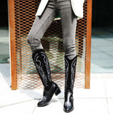 Bottes santiags hautes noires ou camel style cow boy-Chaussures-THE FASHION PARADOX