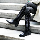 Bottes santiags hautes noires ou camel style cow boy-Chaussures-THE FASHION PARADOX