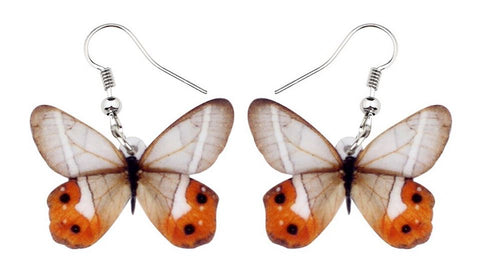 Boucles d'oreilles papillons oranges et blancs aesthetic soft girl-THE FASHION PARADOX