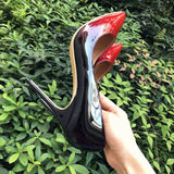 Escarpins 8 10 ou 12cm noirs et rouges dégradés-Chaussures-THE FASHION PARADOX