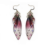 Boucles d'oreille ailes de fée, ailes de papillons bordeaux et strass - BIJOUX - THE FASHION PARADOX