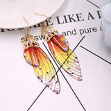 Boucles d'oreille ailes de fée, ailes de papillons orange couleurs feu et strass - BIJOUX - THE FASHION PARADOX