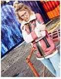 Veste mi saison rose et beige pastel goth aesthetic vintage - Vestes et manteaux - THE FASHION PARADOX