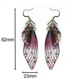 Boucles d'oreille ailes de fée, ailes de papillons bordeaux et strass - BIJOUX - THE FASHION PARADOX