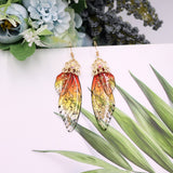 Boucles d'oreille ailes de fée, ailes de papillons orange couleurs feu et strass - BIJOUX - THE FASHION PARADOX
