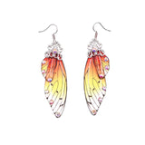 Boucles d'oreille ailes de fée, ailes de papillons orange couleurs feu et strass - BIJOUX - THE FASHION PARADOX