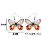 Boucles d'oreilles papillons oranges et blancs aesthetic soft girl-THE FASHION PARADOX