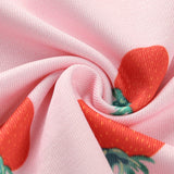 Crop top d'été dos nu rose pastel motif fraises - Top - THE FASHION PARADOX