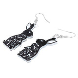 Boucles d'oreille lapins noirs dentelle alice in wonderlands-BIJOUX-THE FASHION PARADOX