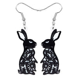 Boucles d'oreille lapins noirs dentelle alice in wonderlands-BIJOUX-THE FASHION PARADOX