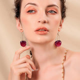 Boucles d'oreille pendantes cerises rouges oranges kawaii-BIJOUX-THE FASHION PARADOX