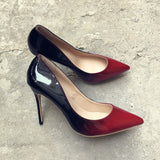 Escarpins 8 10 ou 12cm noirs et rouges dégradés-Chaussures-THE FASHION PARADOX