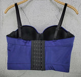 Crop top bustier en satin noir bordeaux vert ou bleu-Top-THE FASHION PARADOX