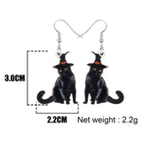 Boucles d'oreille chat noir chapeauté dark goth grunge - BIJOUX - THE FASHION PARADOX
