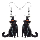 Boucles d'oreille chat noir chapeauté dark goth grunge - BIJOUX - THE FASHION PARADOX