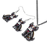 Collier et boucles d'oreille chiot coloré dia de los muertos - BIJOUX - THE FASHION PARADOX
