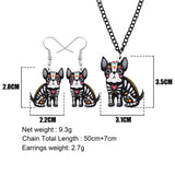 Collier et boucles d'oreille chiot coloré dia de los muertos - BIJOUX - THE FASHION PARADOX