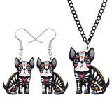 Collier et boucles d'oreille chiot coloré dia de los muertos - BIJOUX - THE FASHION PARADOX