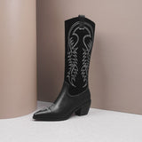 Bottes santiags hautes noires ou camel style cow boy-Chaussures-THE FASHION PARADOX