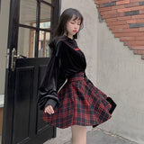 Jupe grunge rock patineuse à carreaux rouge et noir - Jupes - THE FASHION PARADOX