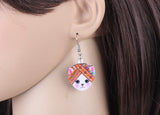 Boucles d'oreille kawaii chats blancs avec bandeau coloré-BIJOUX-THE FASHION PARADOX