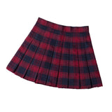 Jupe à carreaux rouge plissée écolière japonaise punk rock-Jupes-THE FASHION PARADOX