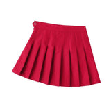 Jupe à carreaux rouge plissée écolière japonaise punk rock-Jupes-THE FASHION PARADOX