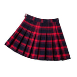 Jupe à carreaux rouge plissée écolière japonaise punk rock-Jupes-THE FASHION PARADOX