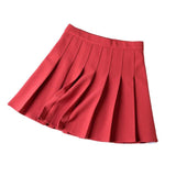 Jupe à carreaux rouge plissée écolière japonaise punk rock-Jupes-THE FASHION PARADOX