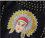 Perfecto punk grunge zébré asymétrique rouge et noir rivets-Vestes et manteaux-THE FASHION PARADOX