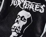 Blouson perfecto noir et blanc biker avec clous punk rock-Vestes et manteaux-THE FASHION PARADOX